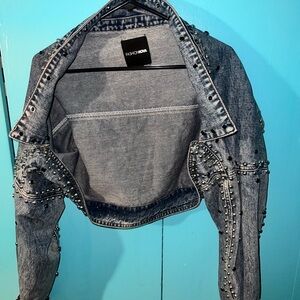 Fashion Nova Blue Studded Jacket